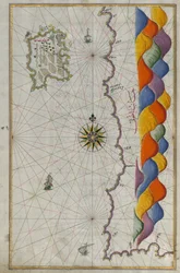 Map of the Island of Bozjah (Tenedos) Off the Coast of Anatolia